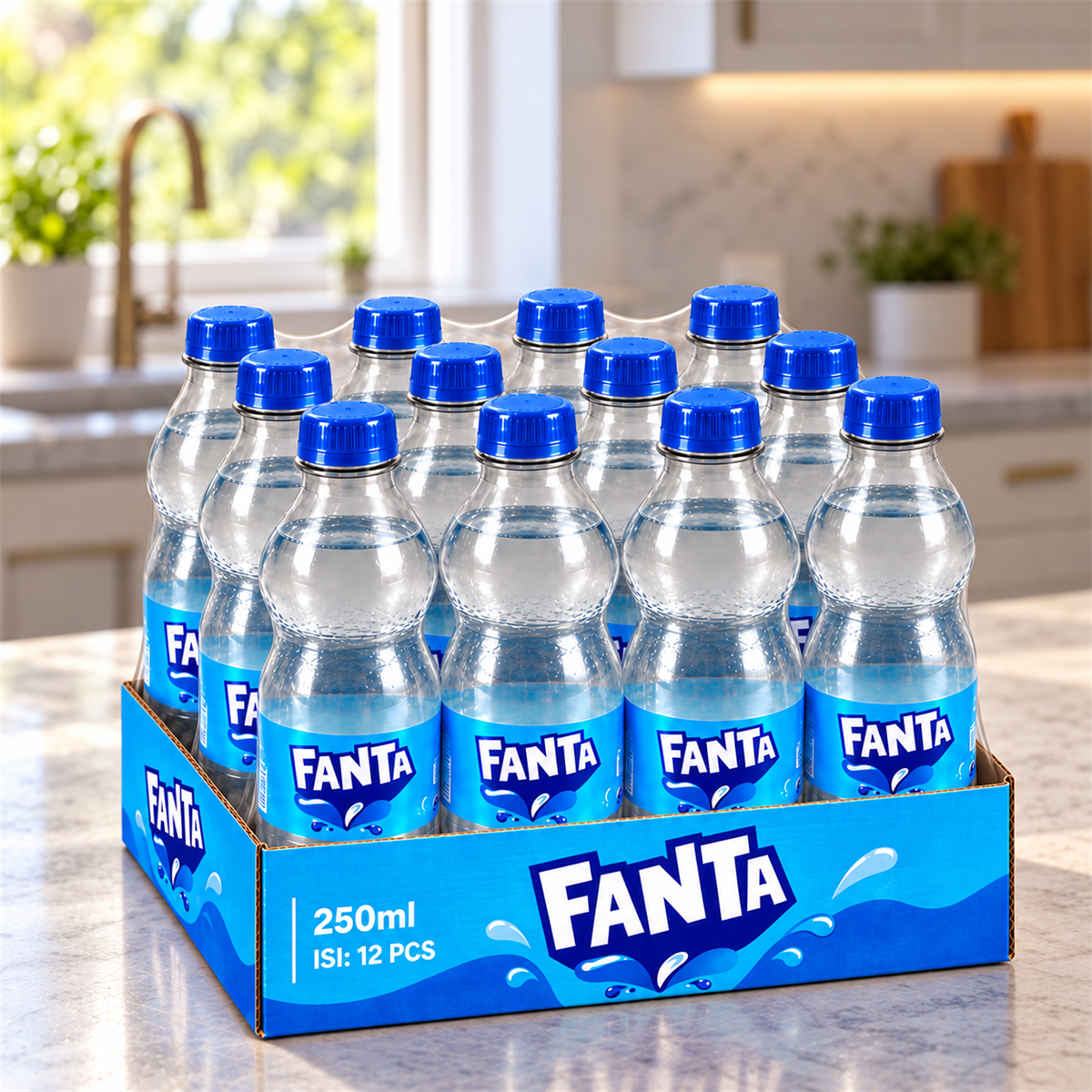 Fanta Soda Water 250 ml dalam tray isi 12 botol