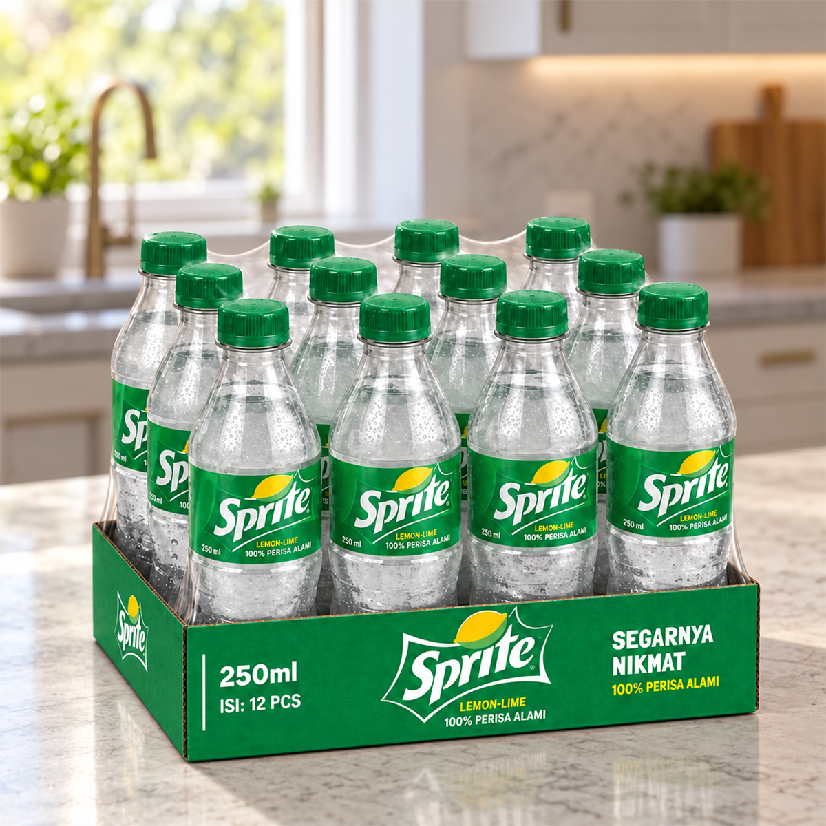 Sprite 250 ml dalam tray isi 12 botol